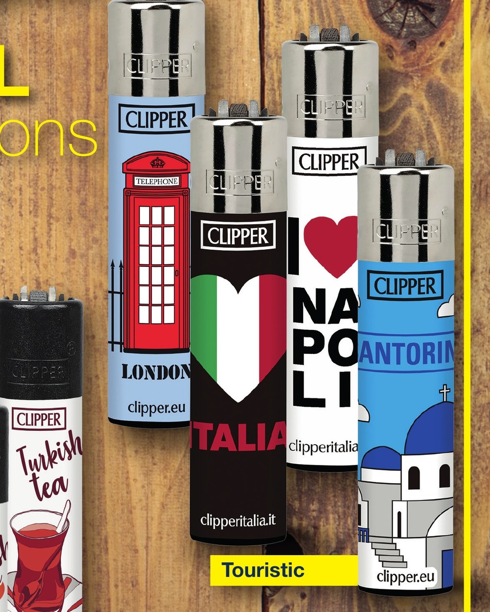 Коллекция CLIPPER Local: зажигалки London, Italia, Santorini