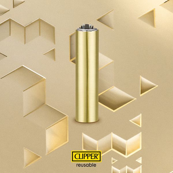 Золотая металлическая зажигалка CLIPPER