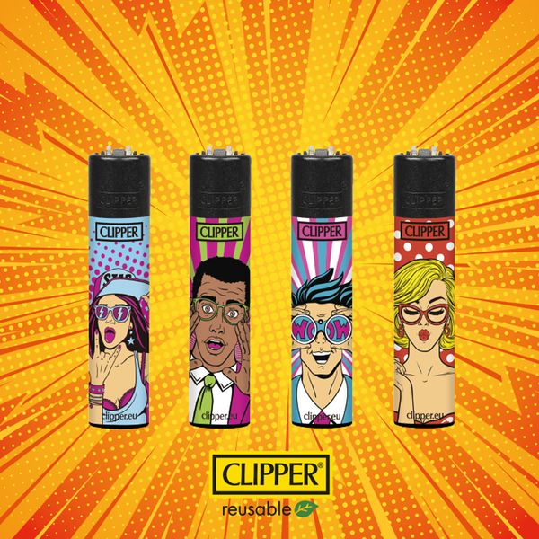 Зажигалки CLIPPER в стиле поп-арт
