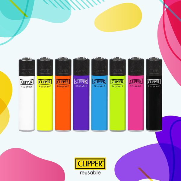 Однотонные неоновые зажигалки CLIPPER