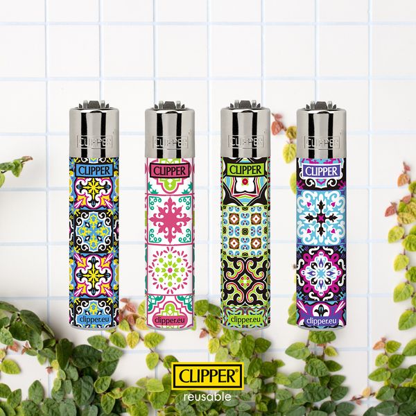 Зажигалки CLIPPER с узором плитки