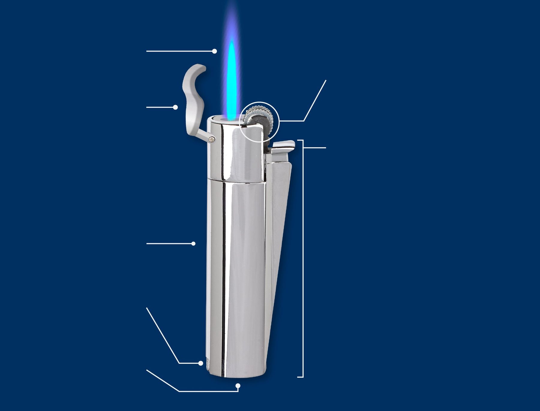 Устройство зажигалки CLIPPER CMPJ11 Metal Flint Jet Flame