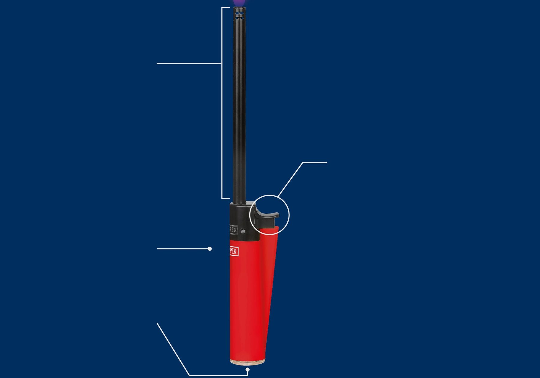 Устройство зажигалки CLIPPER Maxi Tube
