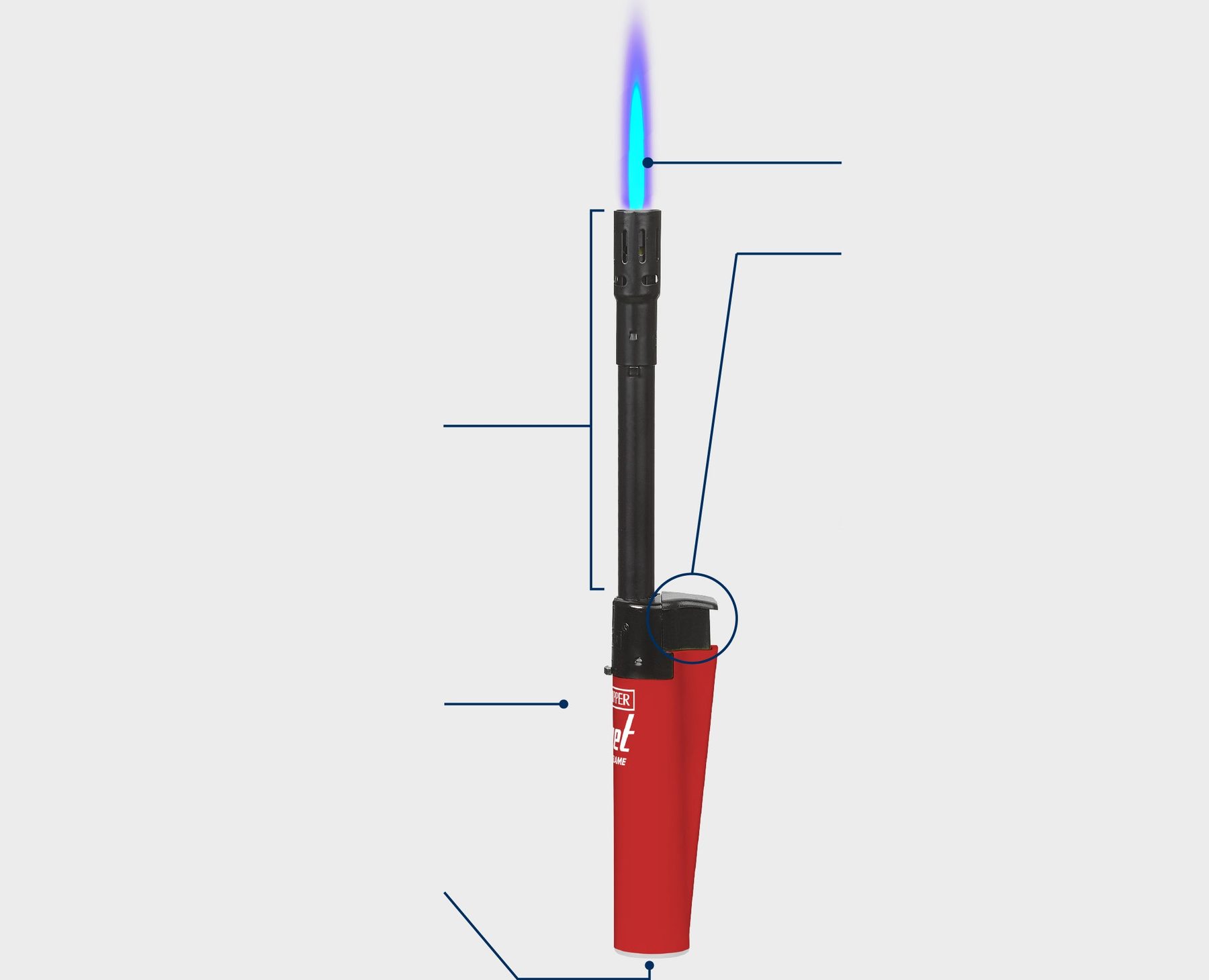 Устройство зажигалки CLIPPER Medium Tube Jet Flame