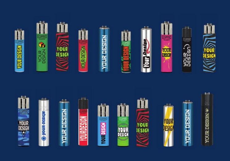 Примеры печати логотипа на зажигалках CLIPPER