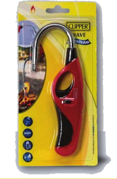 Зажигалка CLIPPER WAVE FLEXIBLE с гибким соплом в блистере